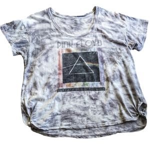 Pink Floyd Dark Side of the Moon Oversized Distressed Tie-Dyed Tee